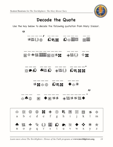 "Decode the Quote" student handout